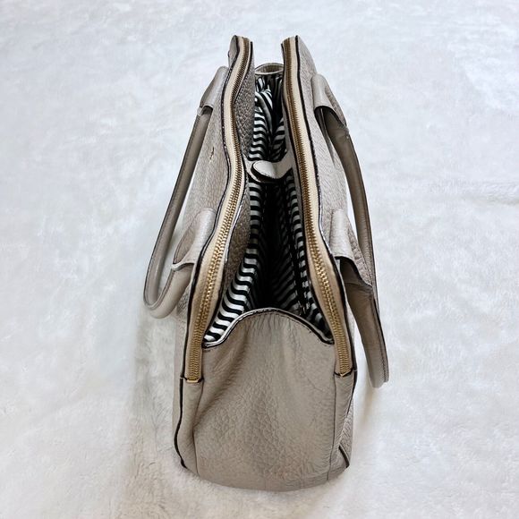 Kate Spade Southport Avenue Lydia Gray Leather Large Satchel Shoulder Bag Purse - Picture 5 of 11